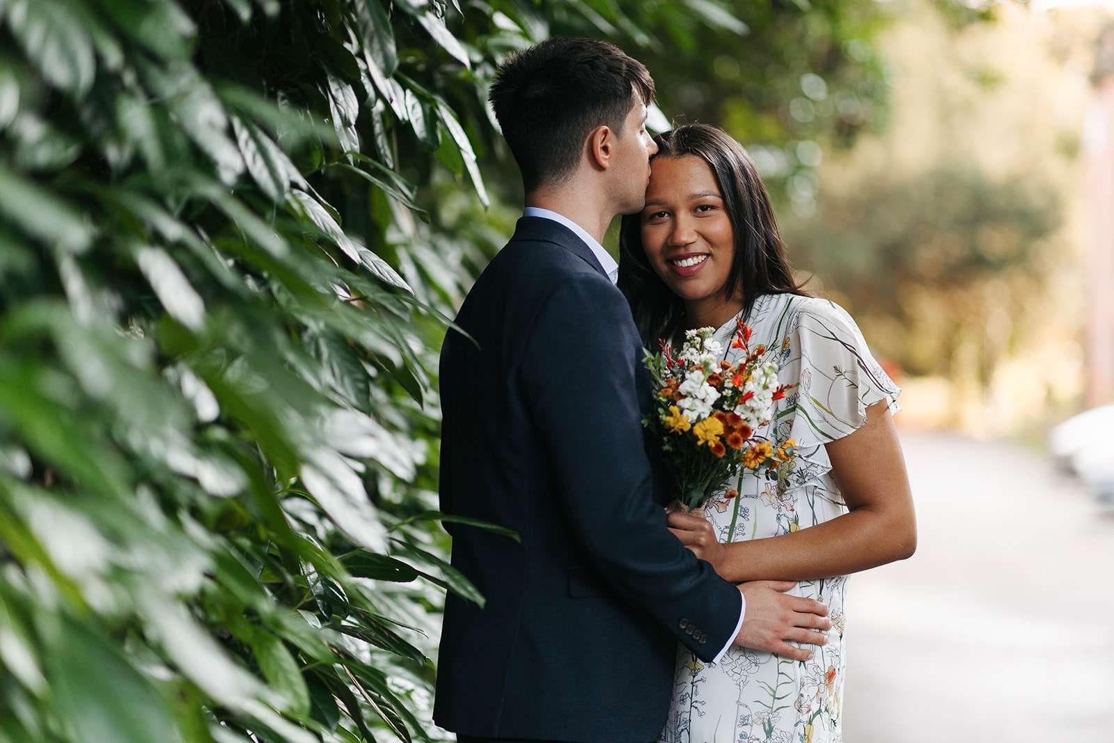 intimate wedding at salisbury - photoshoot in the garden