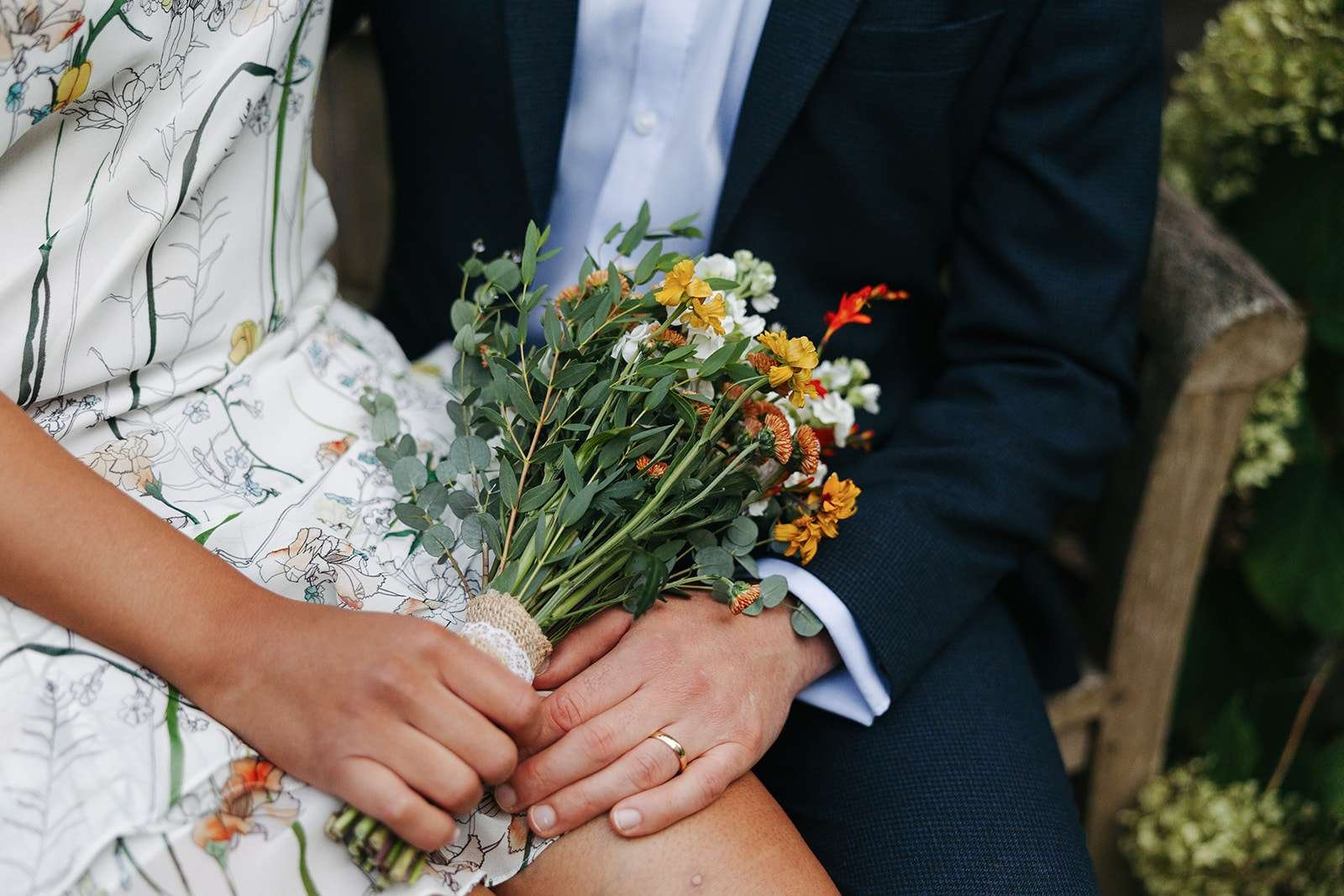intimate wedding at salisbury - photoshoot in the garden