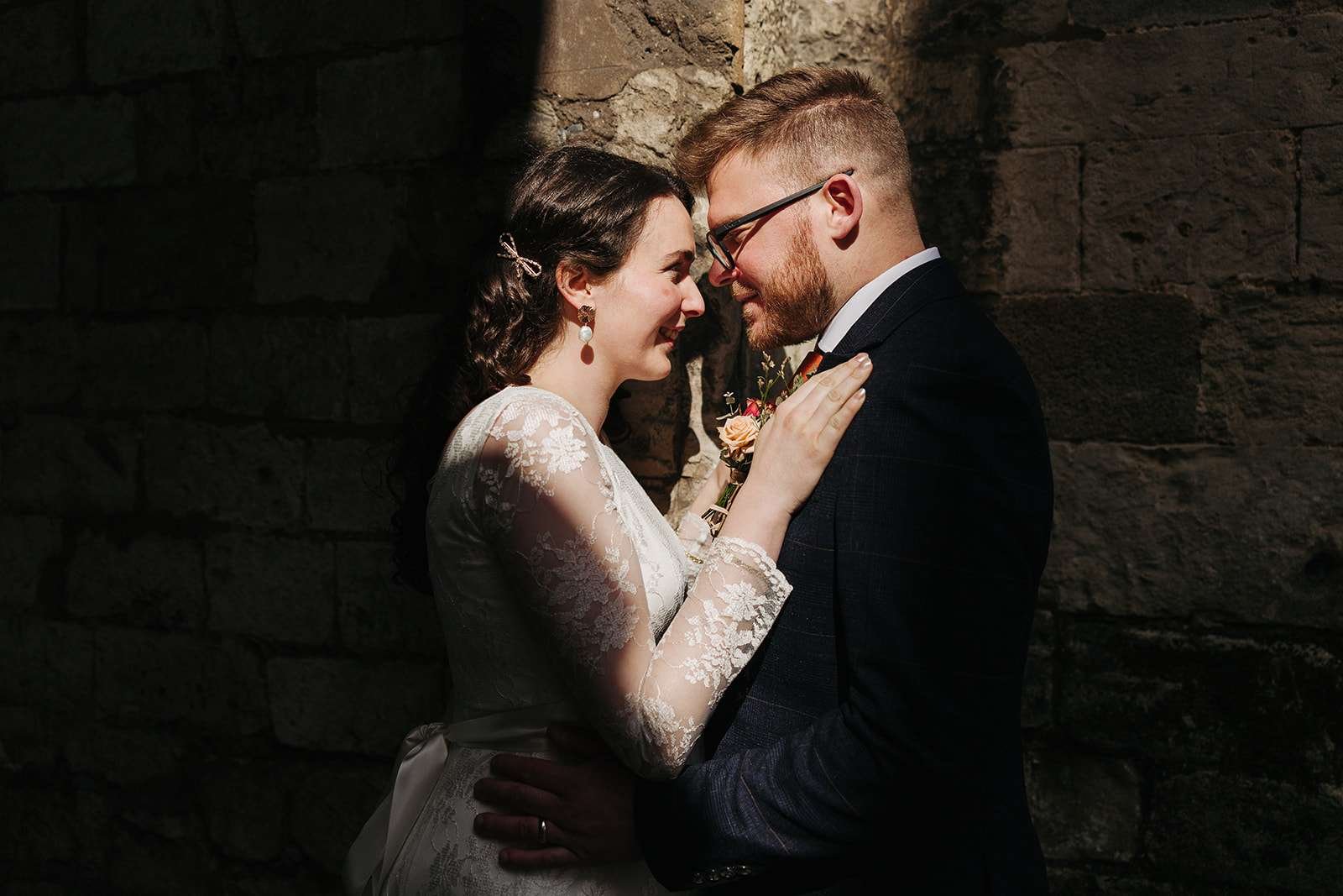 Bride and groom photoshoot outside Winchester Registry Office at Westgate photo by Winchester wedding photographer