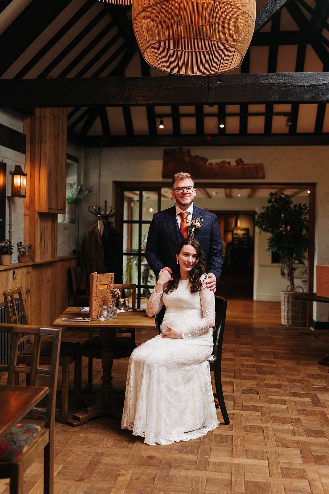 Bride and groom session at The Cart & Horses rustic reception venue.
