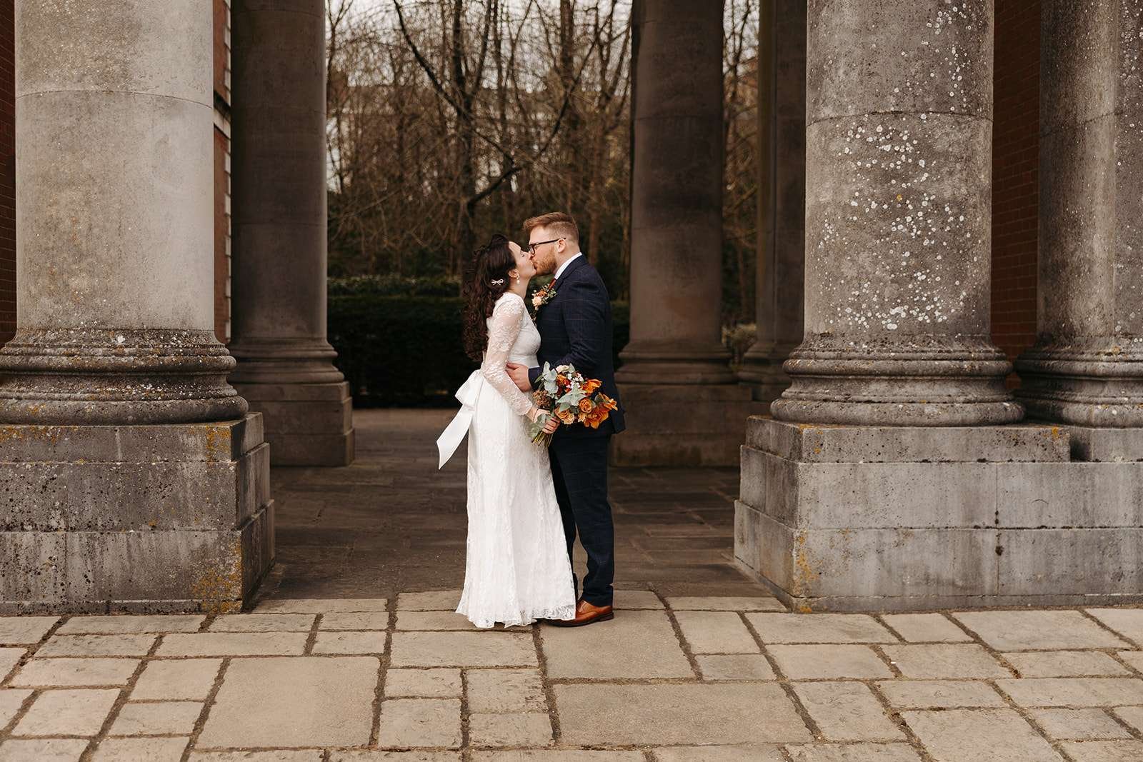 Bride and groom photo session at Peninsula Garden near Winchester Registry Office photo by Winchester wedding photographer