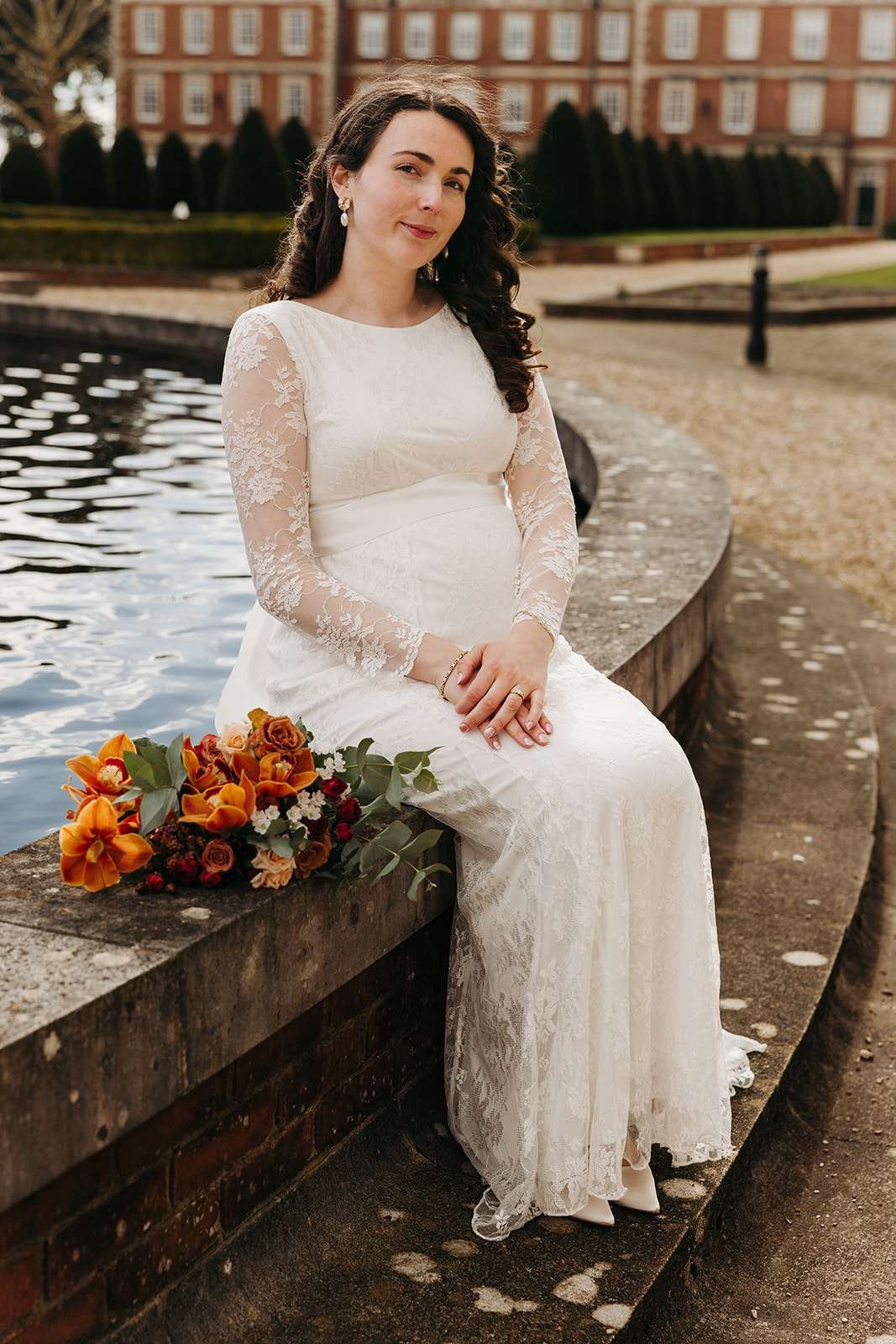 Bride photoshoot Peninsula Garden near Winchester Registry Office photo by Winchester wedding photographer