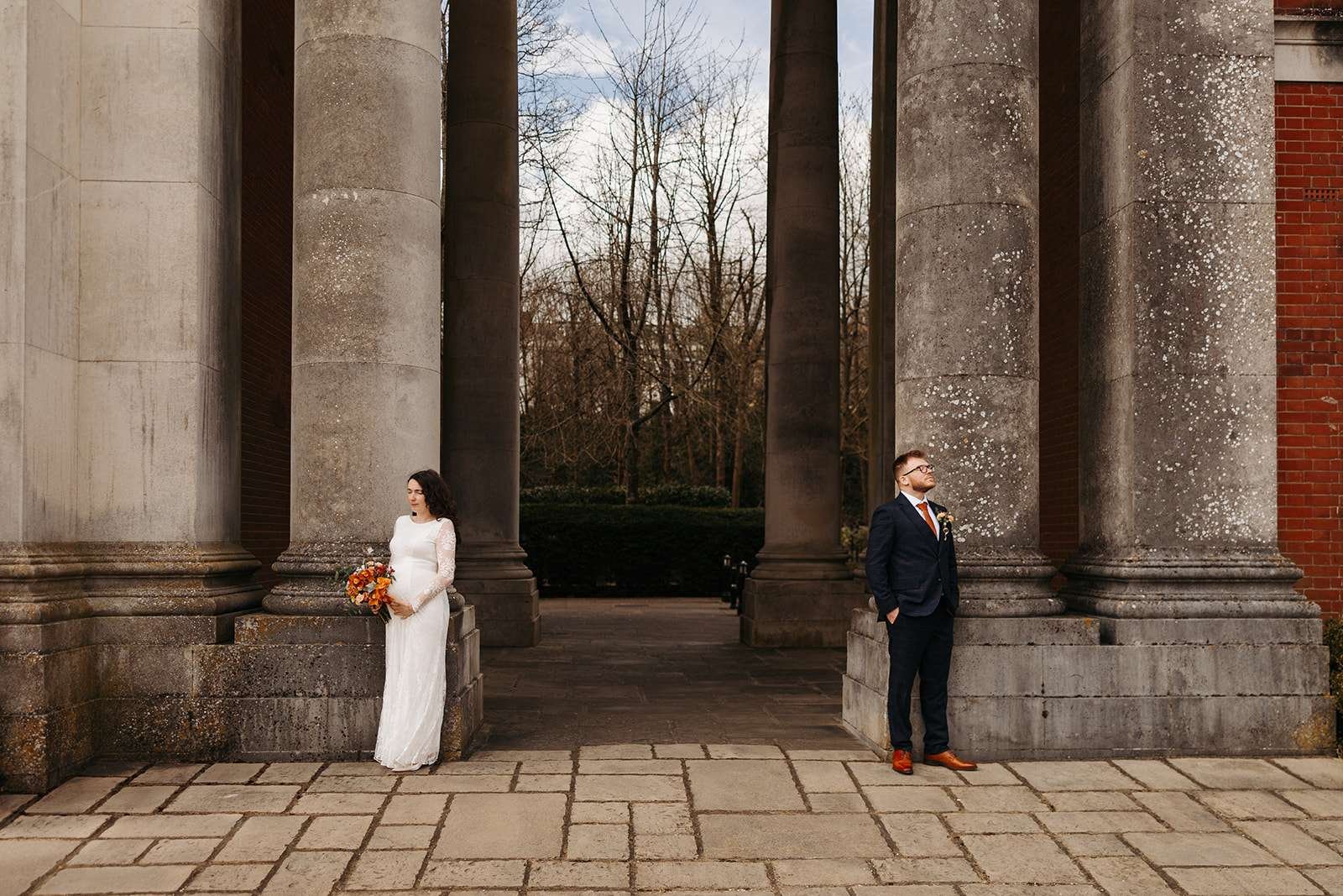 Bride and groom photo session at Peninsula Garden near Winchester Registry Office photo by Winchester wedding photographer
