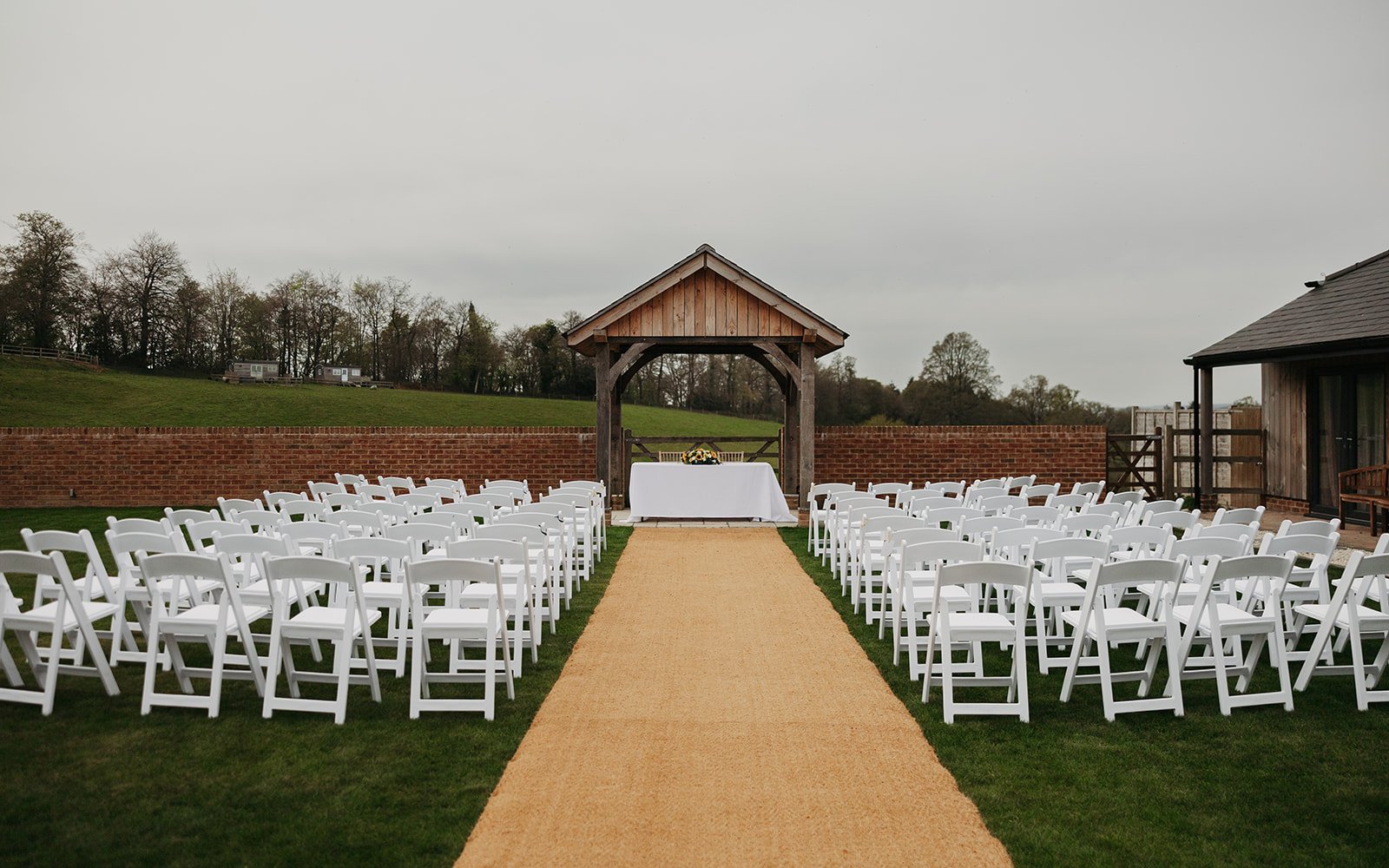 outdoor ceremony at The Oak Barn Salisbury